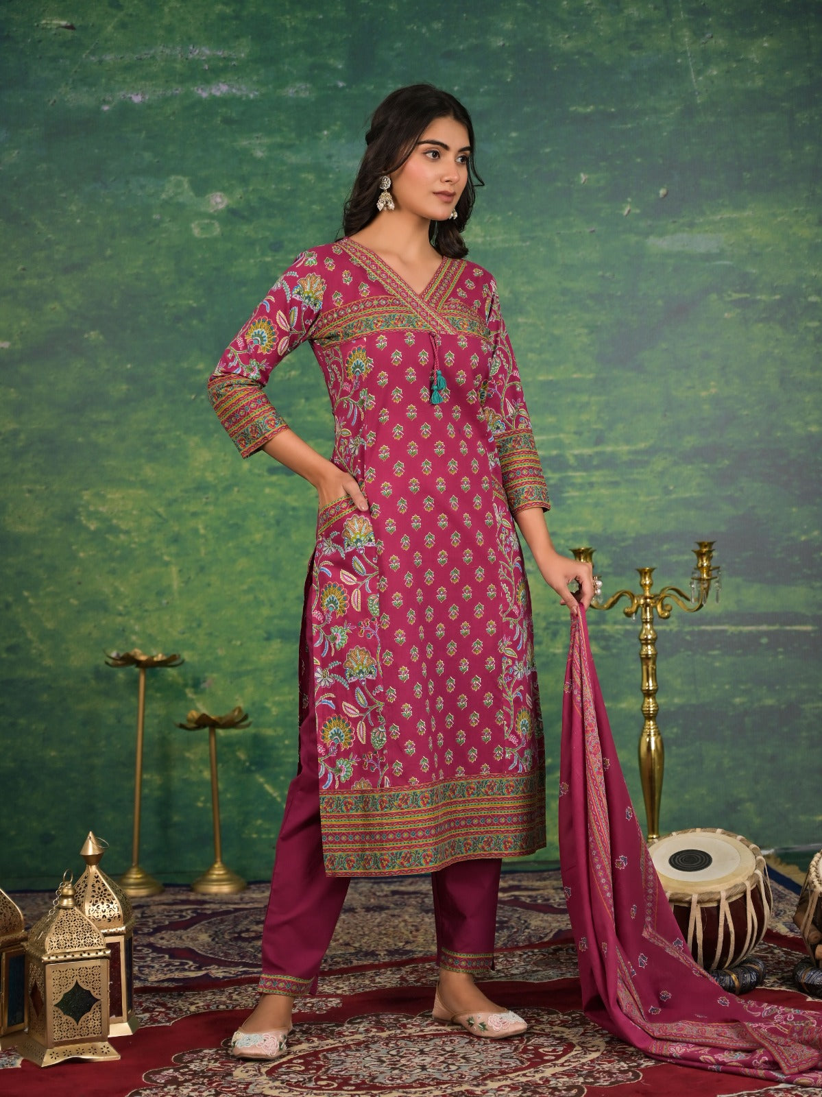 Floral Fizz Cotton Kurta Set (MK185)