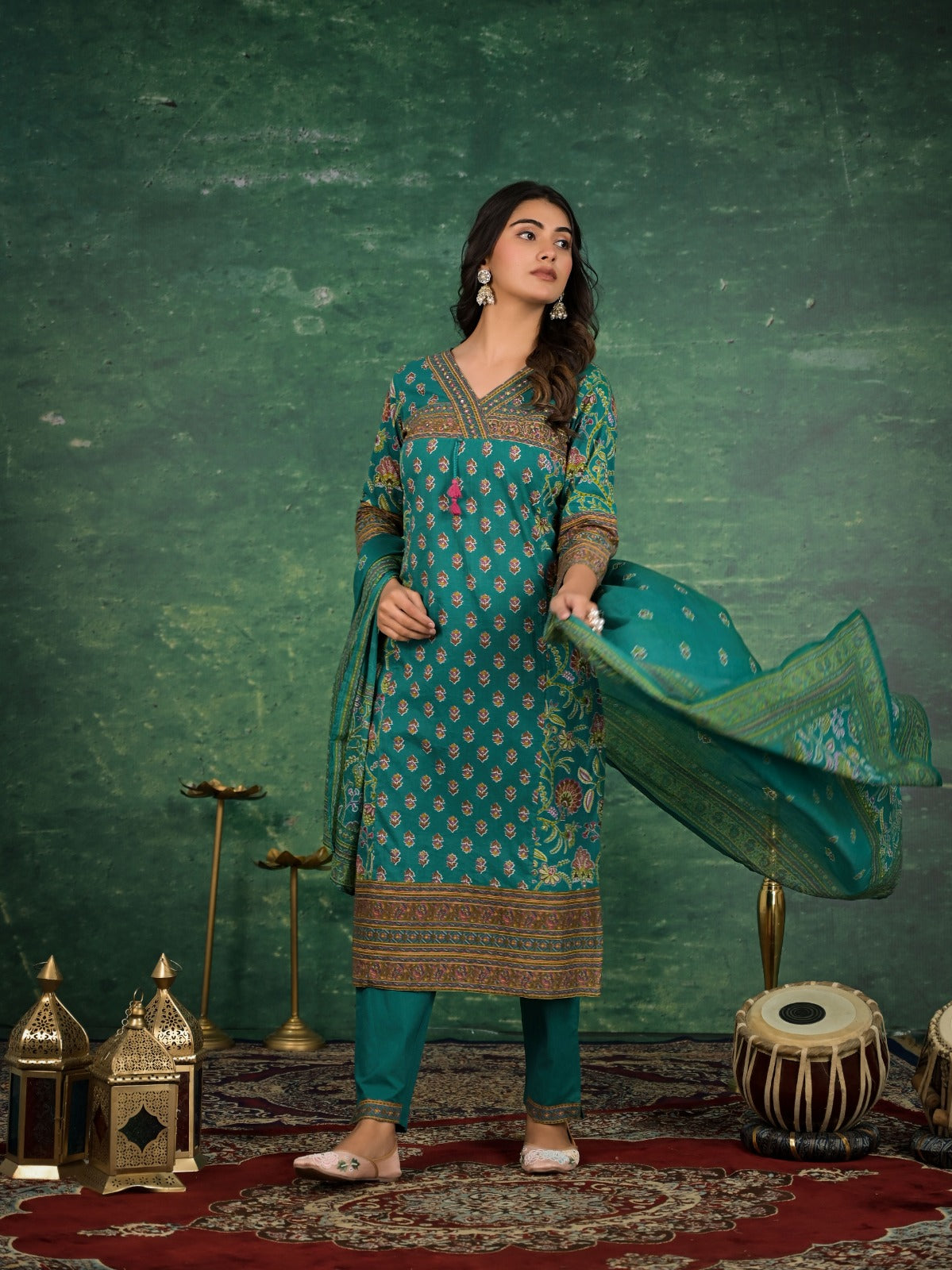 Floral Fizz Cotton Kurta Set (MK185)