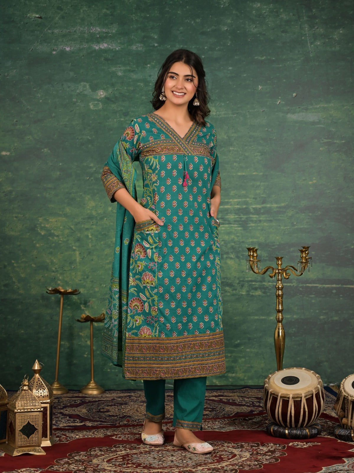 Floral Fizz Cotton Kurta Set (MK185)