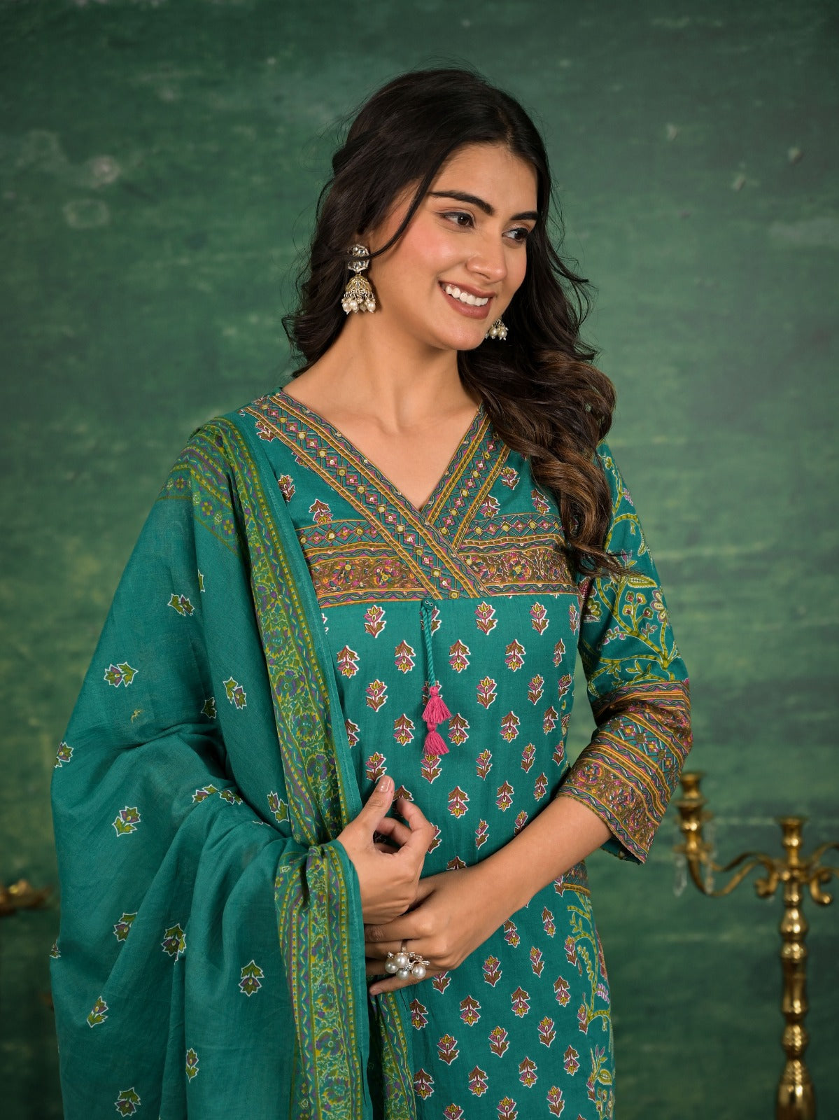 Floral Fizz Cotton Kurta Set (MK185)