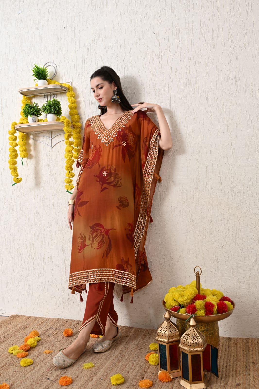 Karva Kesar Kaftan Set - SC160
