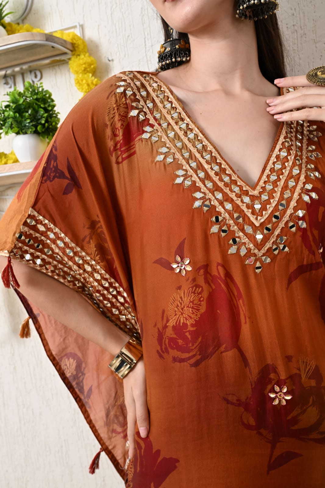 Karva Kesar Kaftan Set - SC160