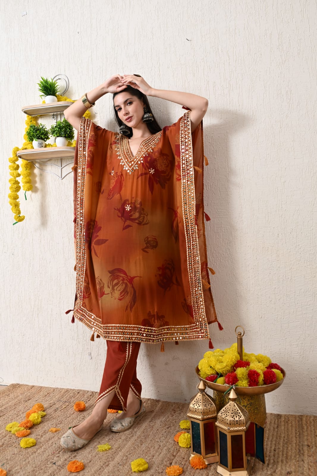 Karva Kesar Kaftan Set - SC160