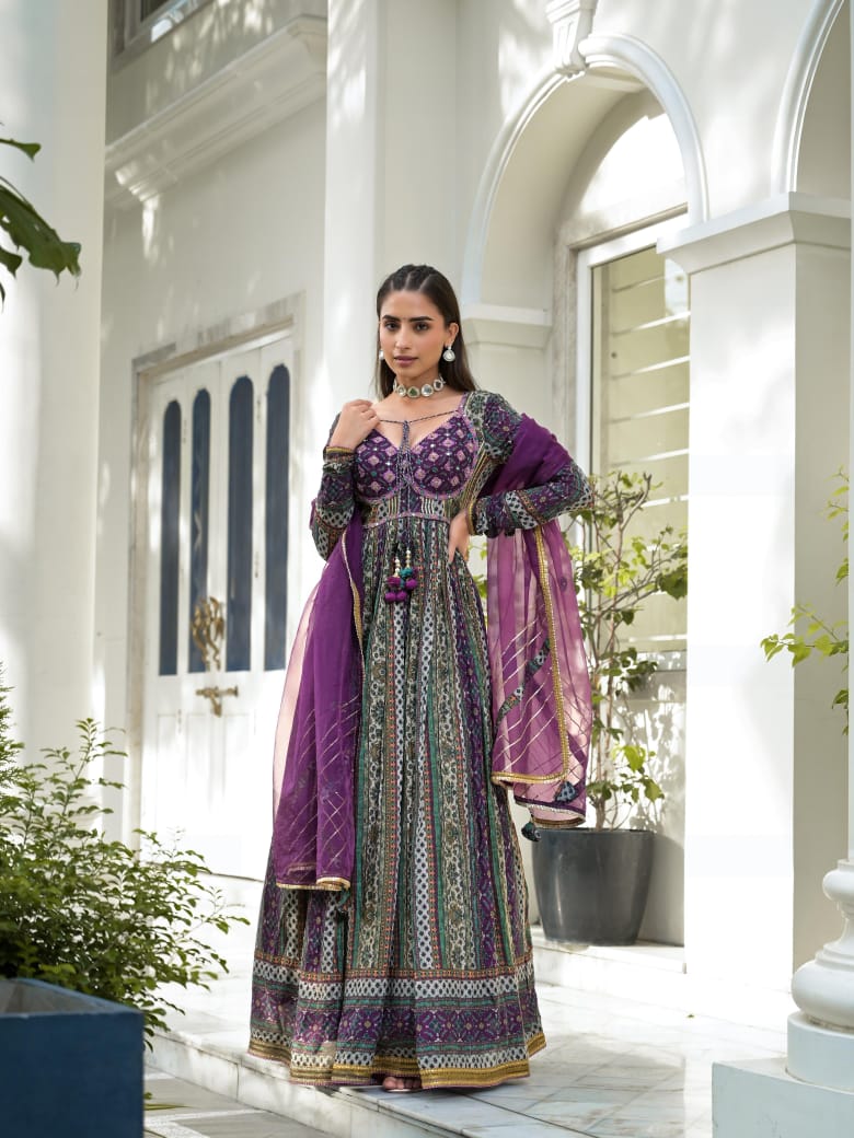 Dhwani Noor Gown Set - MK159
