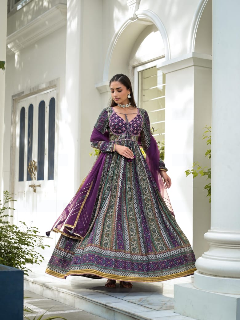 Dhwani Noor Gown Set - MK159