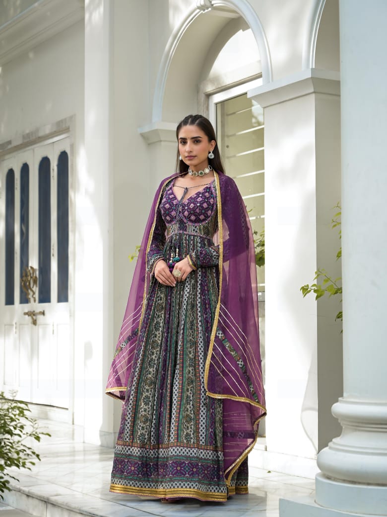 Dhwani Noor Gown Set - MK159