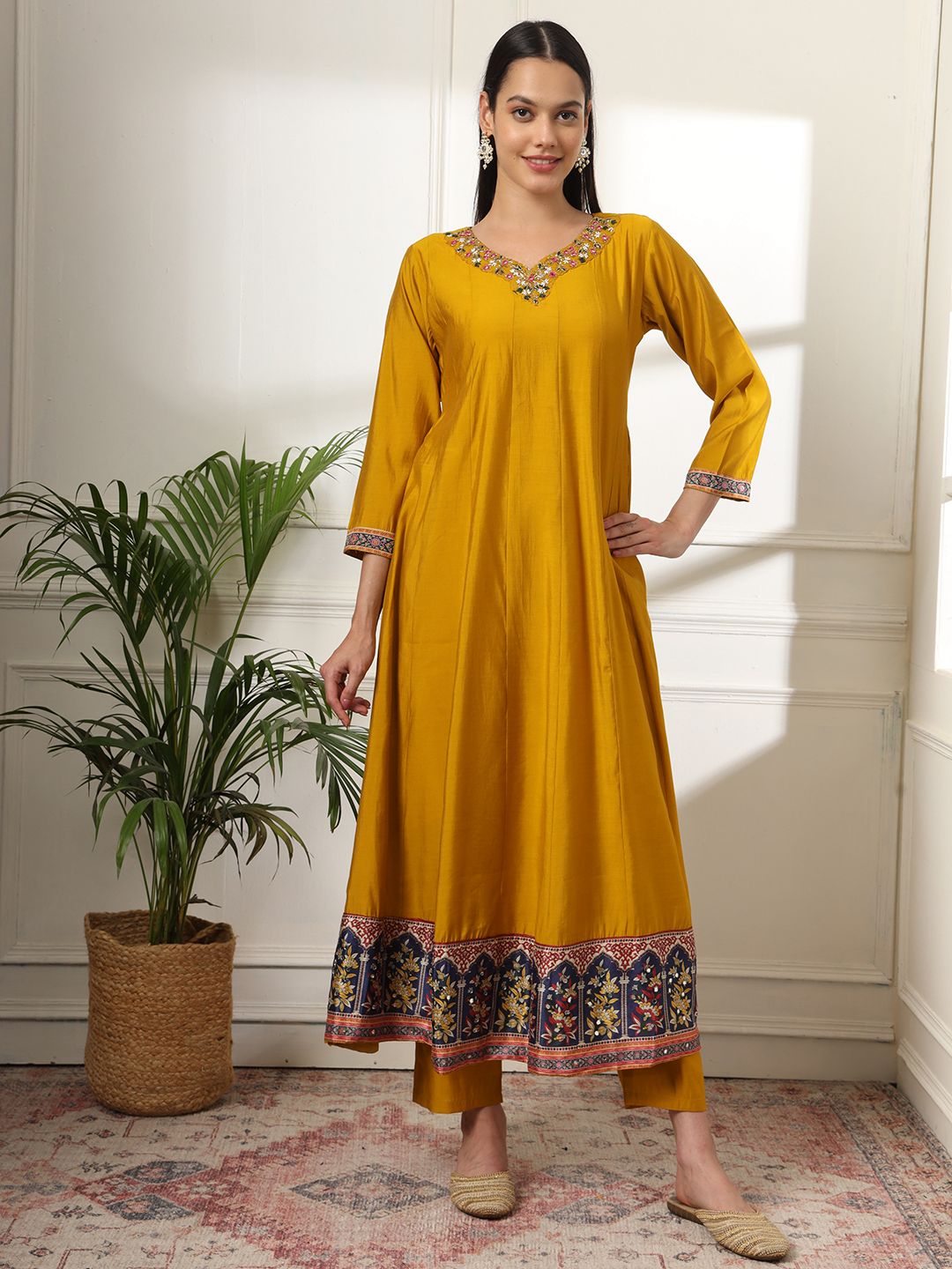 Golden Tapestry Anarkali Suit - MK171