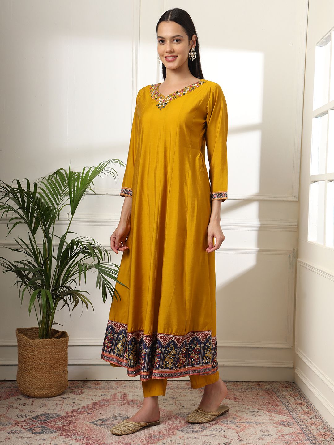 Golden Tapestry Anarkali Suit - MK171