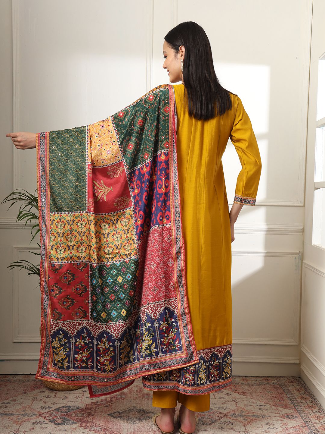 Golden Tapestry Anarkali Suit - MK171
