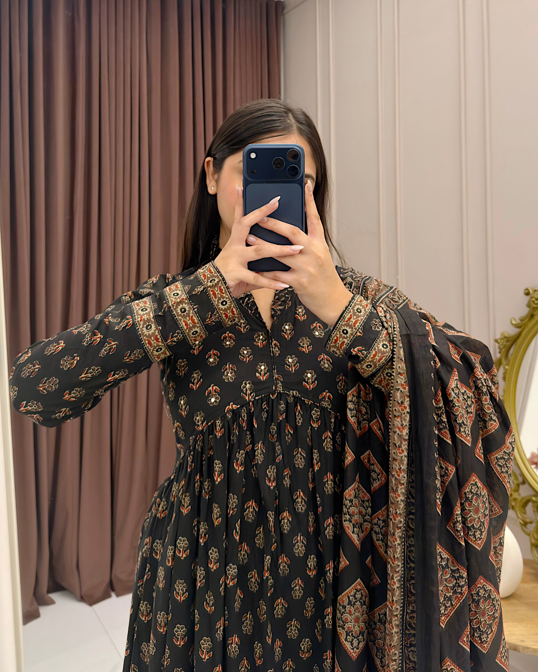 Sharmin Noor Black Cotton Suit. (PT337)