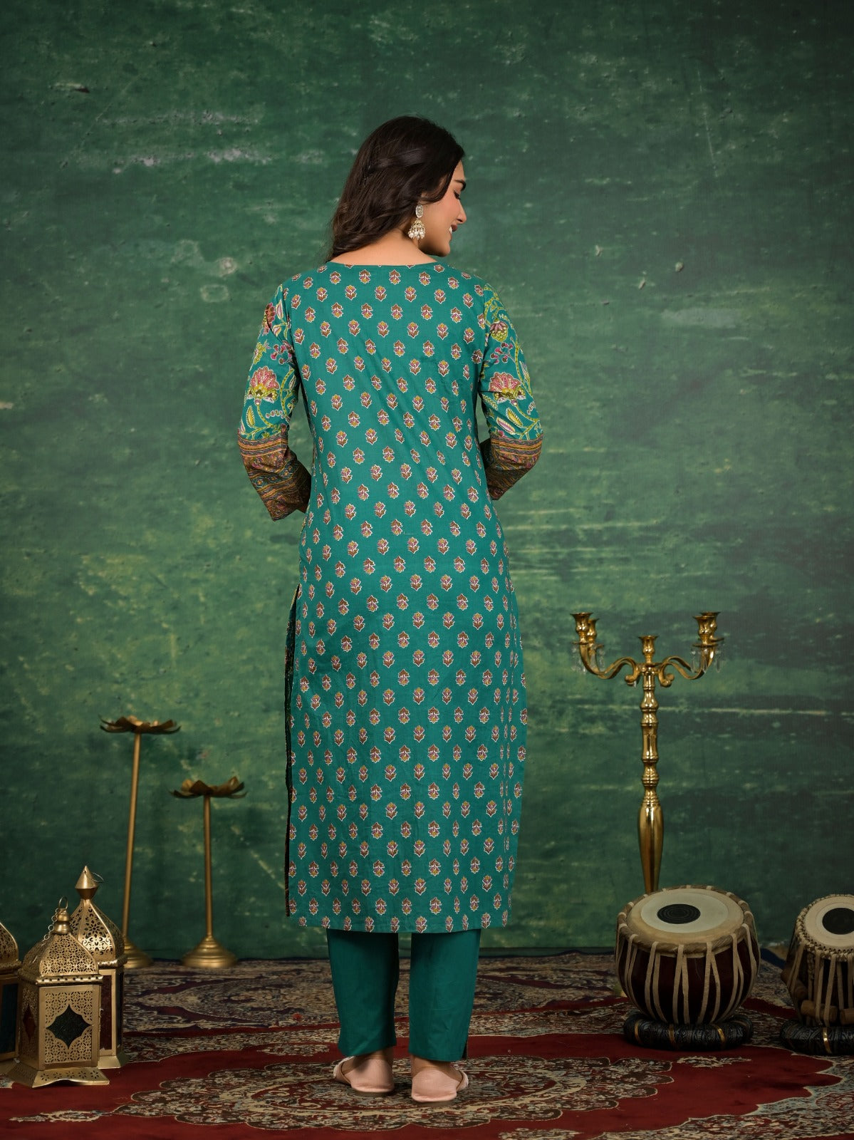 Floral Fizz Cotton Kurta Set (MK185)