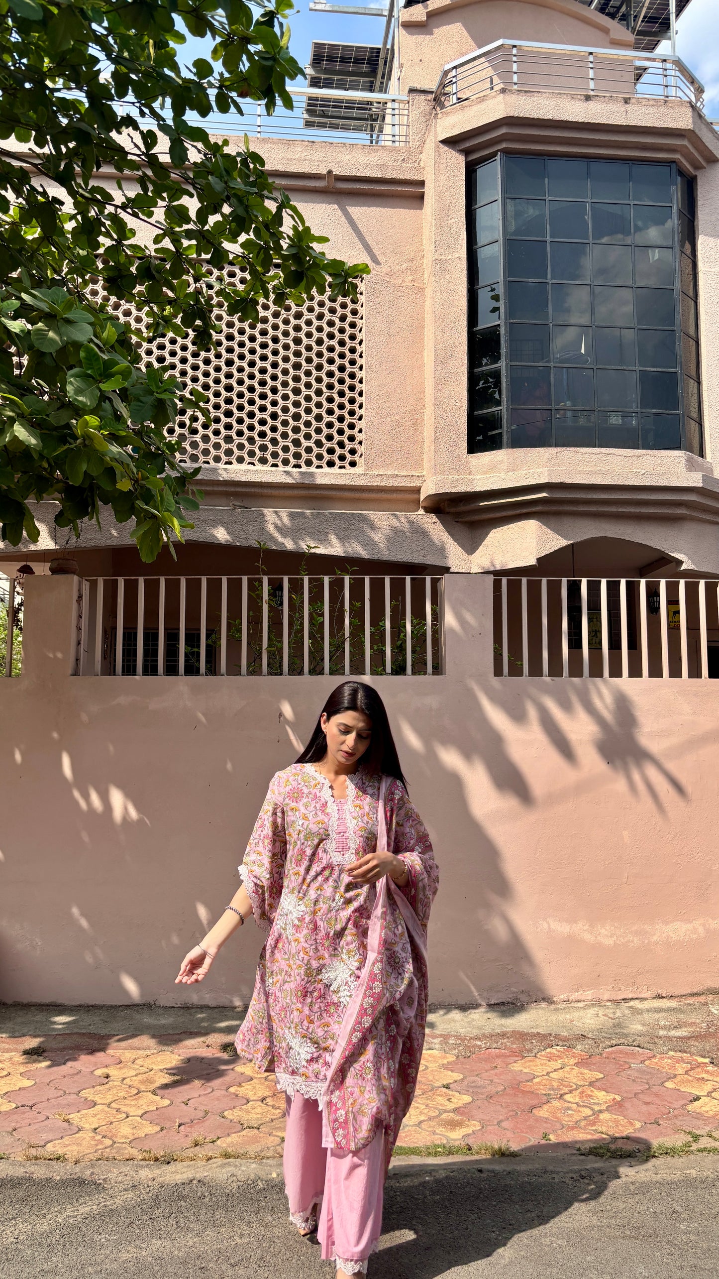 Meher Blush Cotton Kurta Set (Pink Color) (MK328)