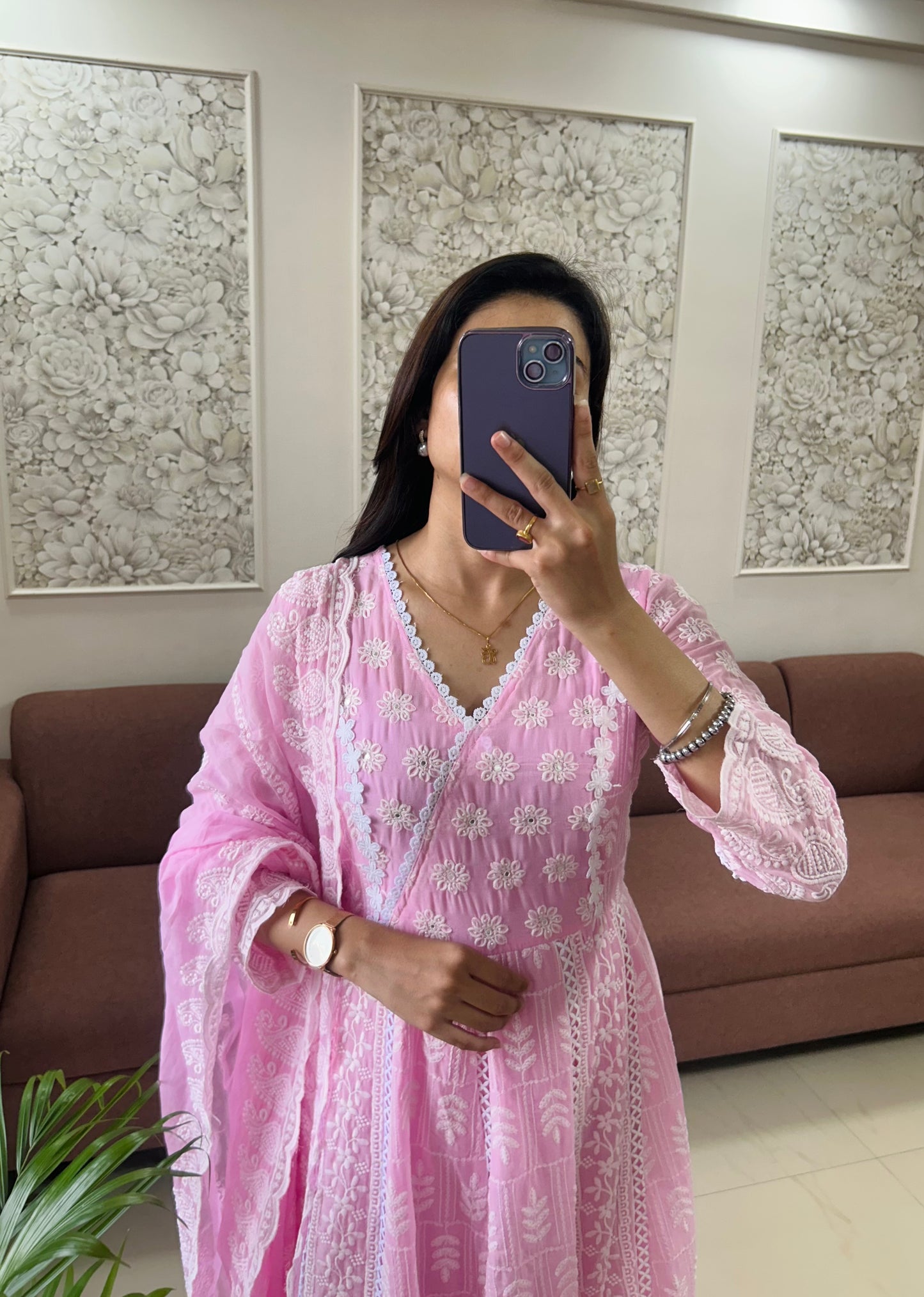 NavRoop Anarkali Suit (Pink Color) (GB387).