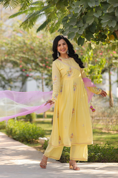 Butter Bloom Anarkali Suit(MK331)