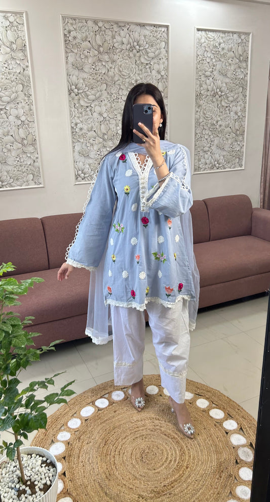 Aurora Blue Kurta Set (QV378).