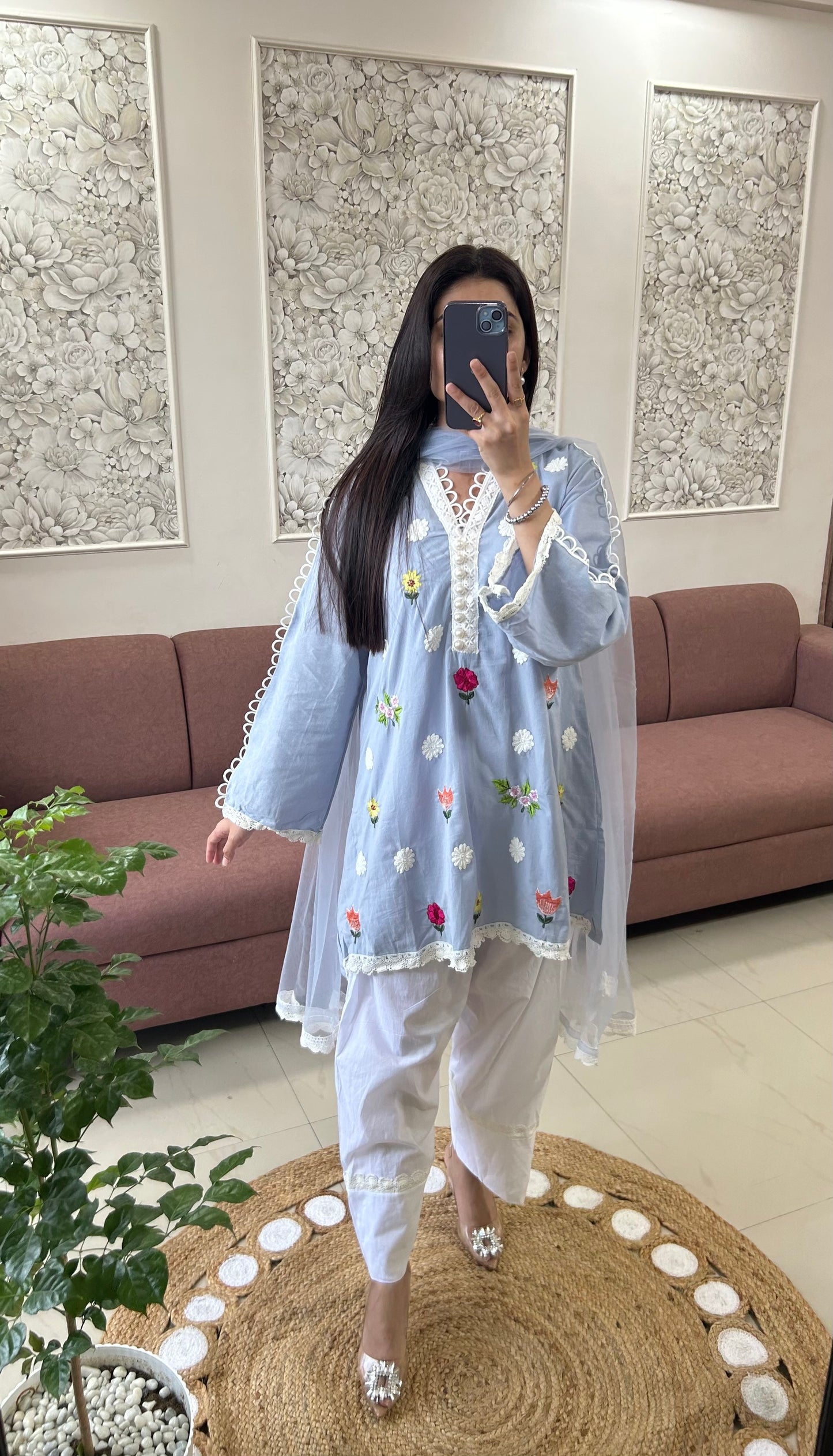 Aurora Blue Kurta Set (QV378).