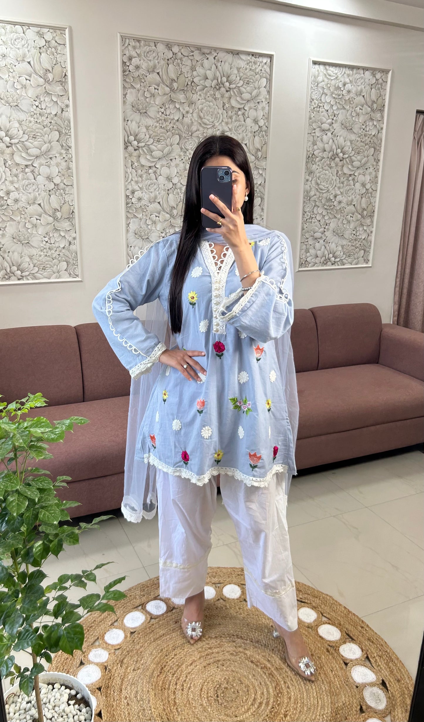 Aurora Blue Kurta Set (QV378).