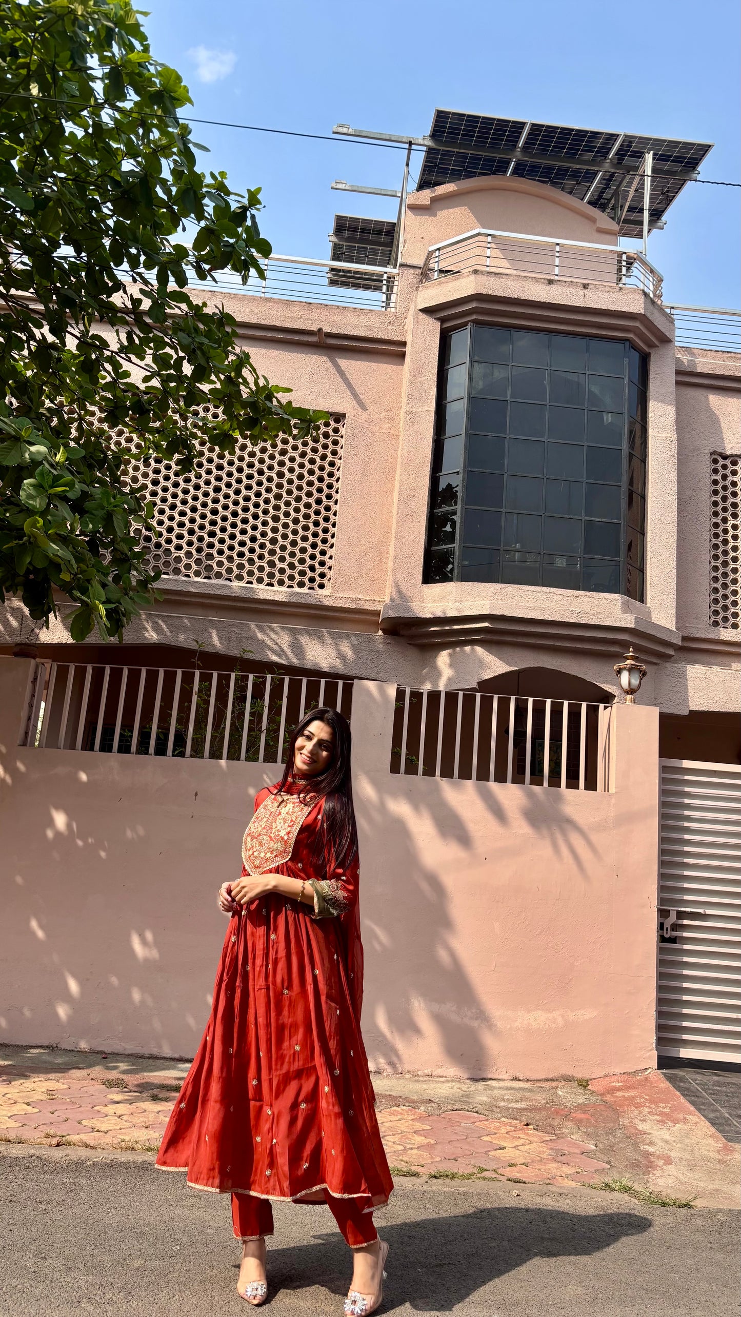 Mahira Rust Anarkali Suit (MK330)