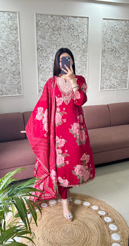 Jasleen Mul Chanderi Kurta Set (MK407).