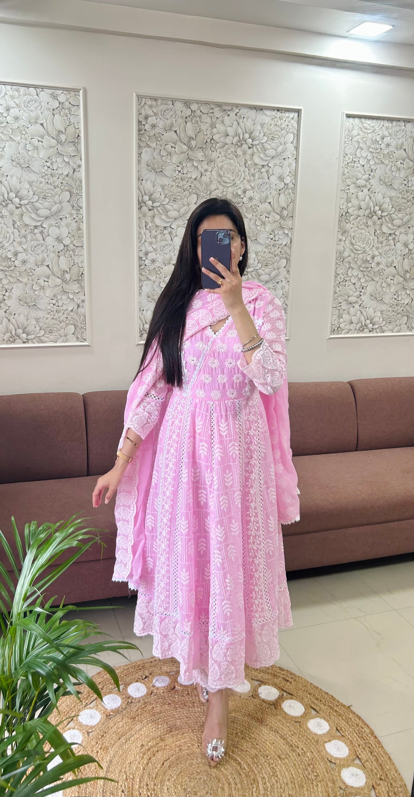 NavRoop Anarkali Suit (Pink Color) (GB387).