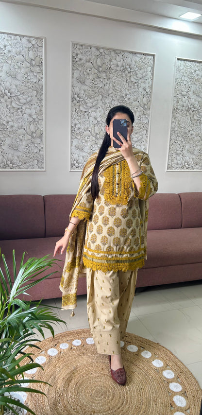 Heer Farshi Salwar Suit (Yellow Color) (MK390).