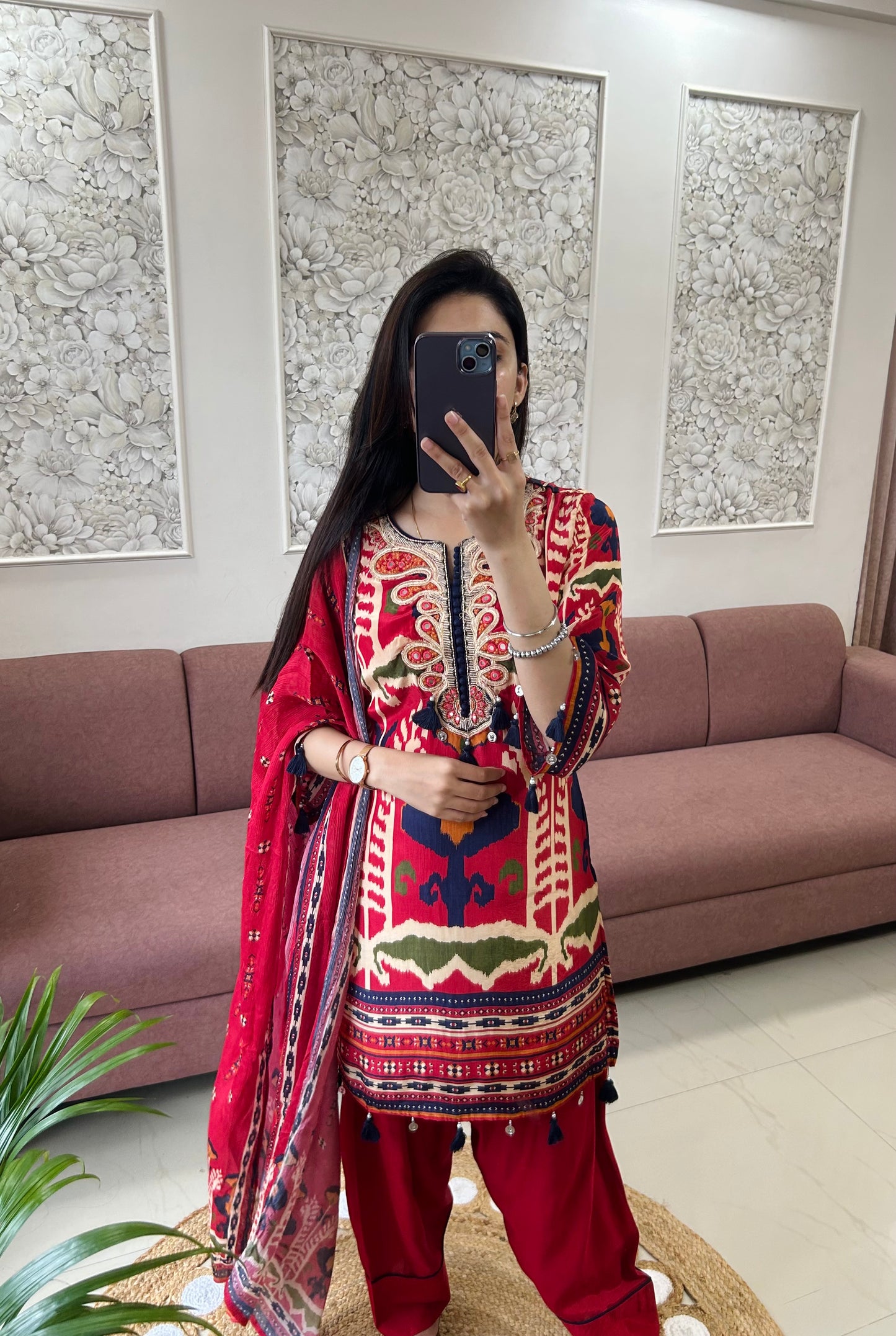 Sahiba Farshi Salwar Suit (Red Color) (MK381).