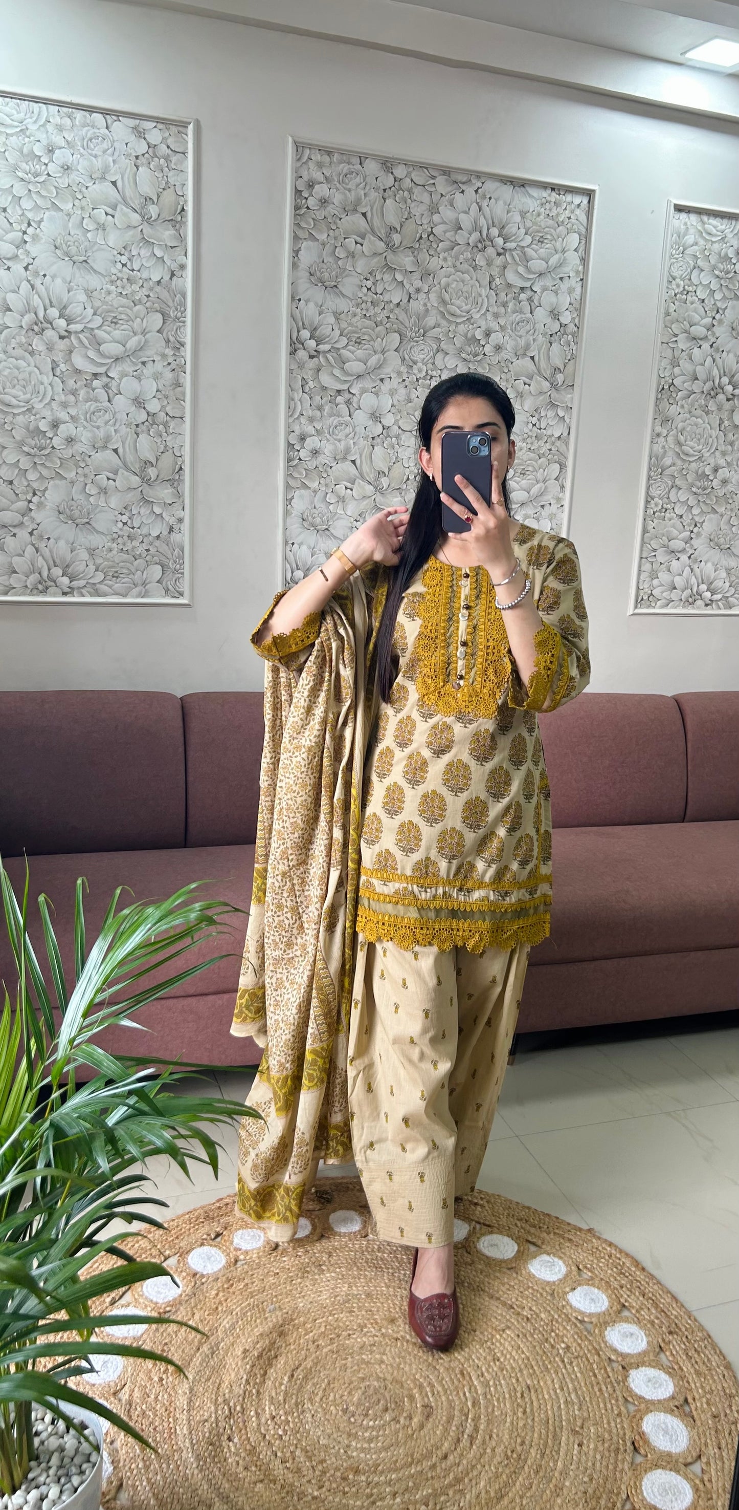 Heer Farshi Salwar Suit (Yellow Color) (MK390).