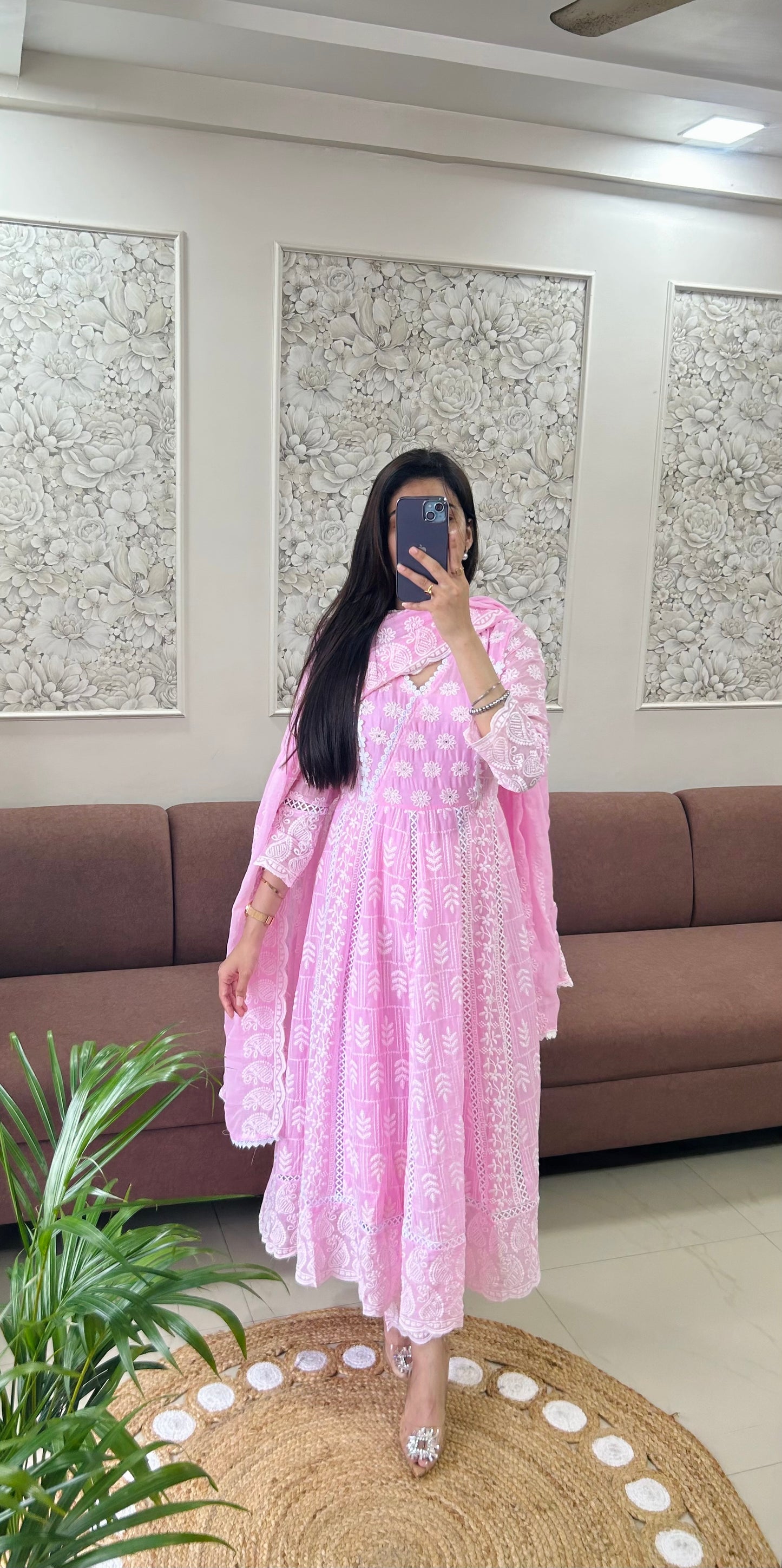 NavRoop Anarkali Suit (Pink Color) (GB387).
