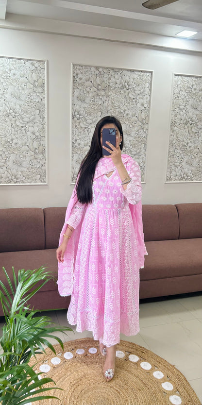NavRoop Anarkali Suit (Pink Color) (GB387).