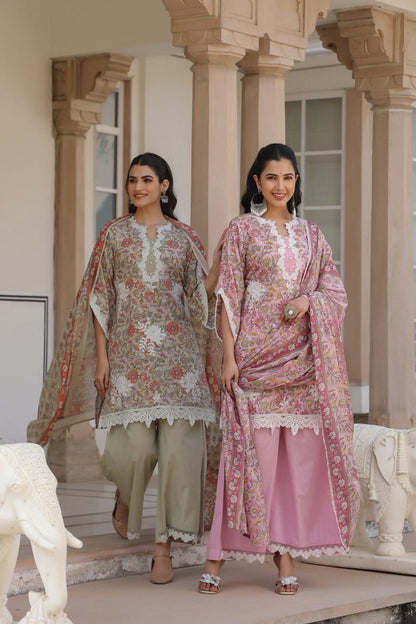 Meher Blush Cotton Kurta Set (Beige Color) (MK328)