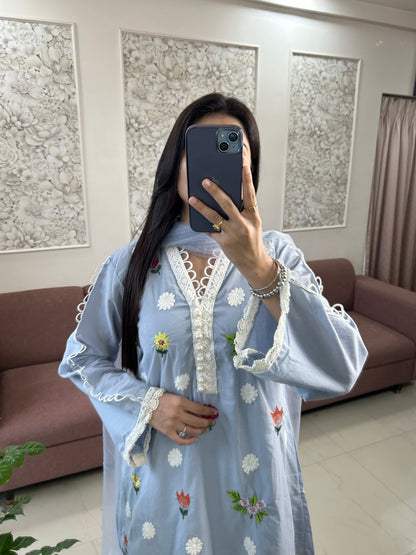 Aurora Blue Kurta Set (QV378).