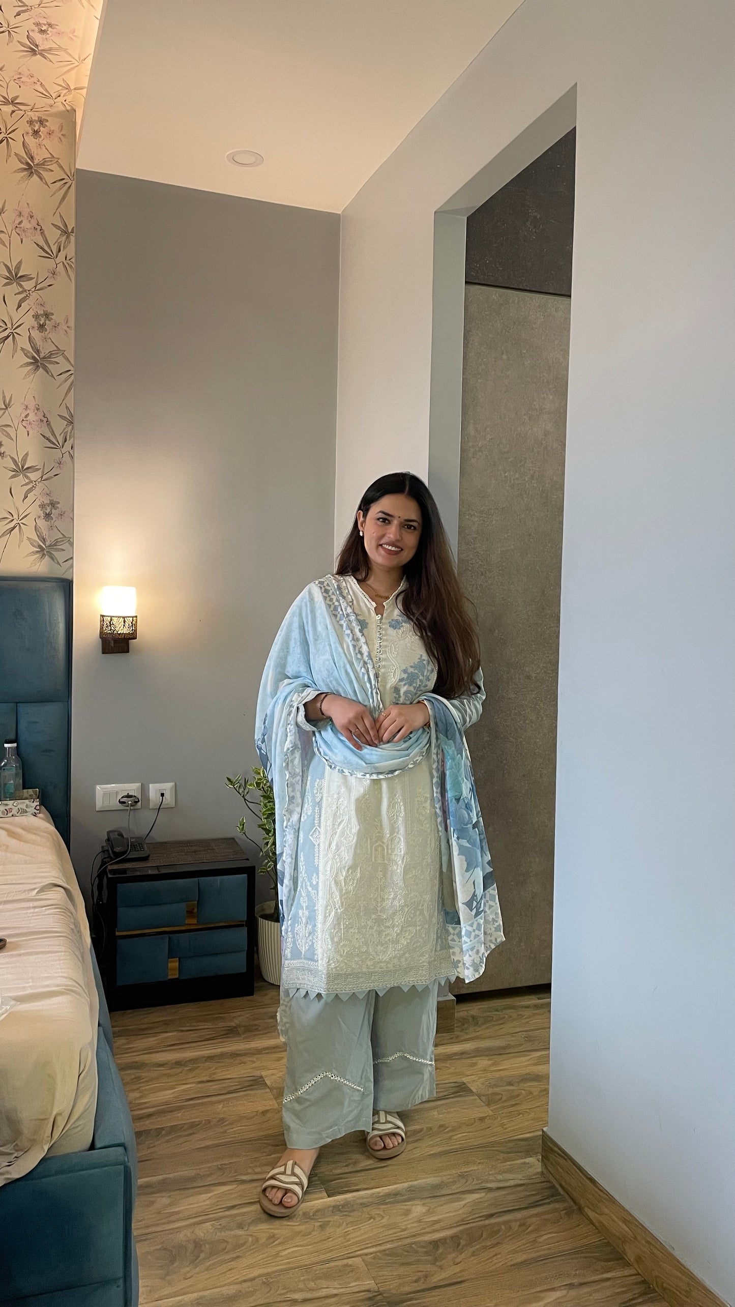 Navya Sky Cotton Kurta Set(GB345)