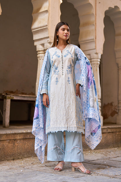Navya Sky Cotton Kurta Set(GB345)