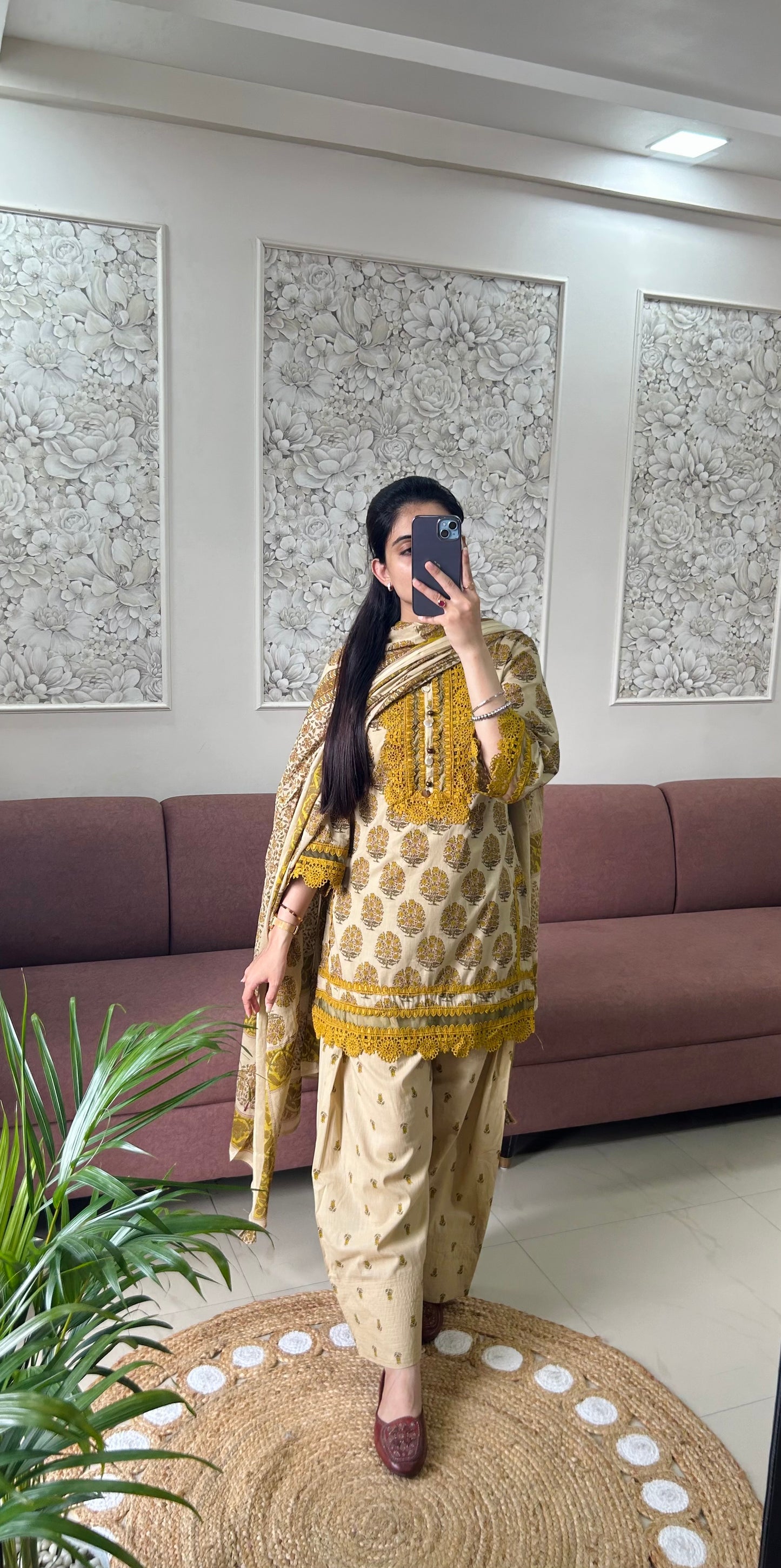 Heer Farshi Salwar Suit (Yellow Color) (MK390).