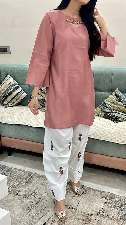 Afreen Farshi Salwar Suit. (Rust Color) (MK359)