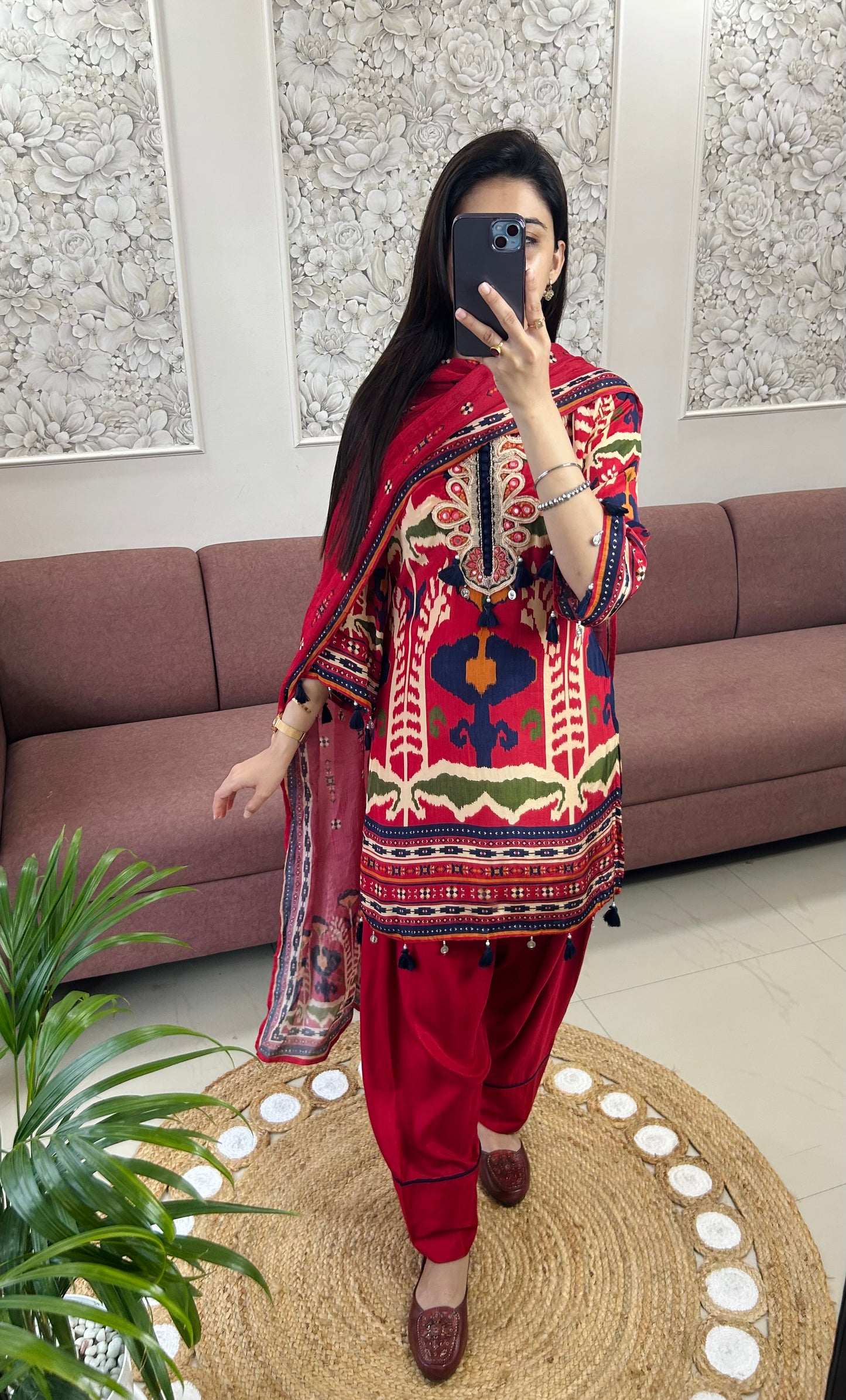 Sahiba Farshi Salwar Suit (Red Color) (MK381).