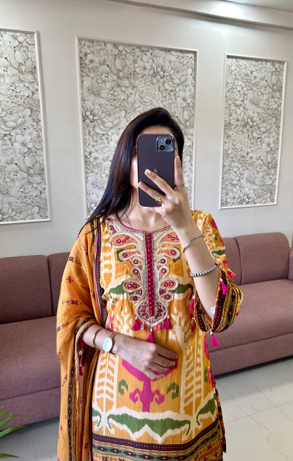 Sahiba Farshi Salwar Suit (Mustard Color) (MK381).