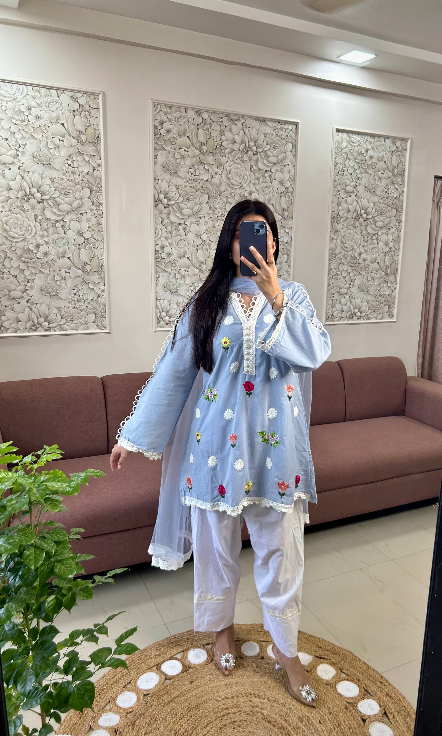 Aurora Blue Kurta Set (QV378).