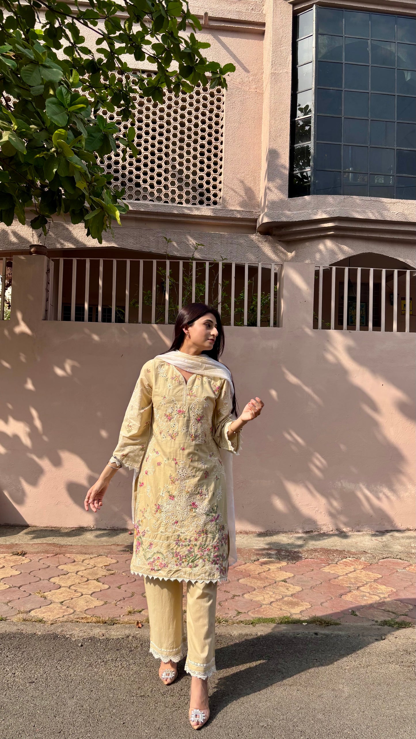 Mogra Mist Cotton Kurta Set (MK322)