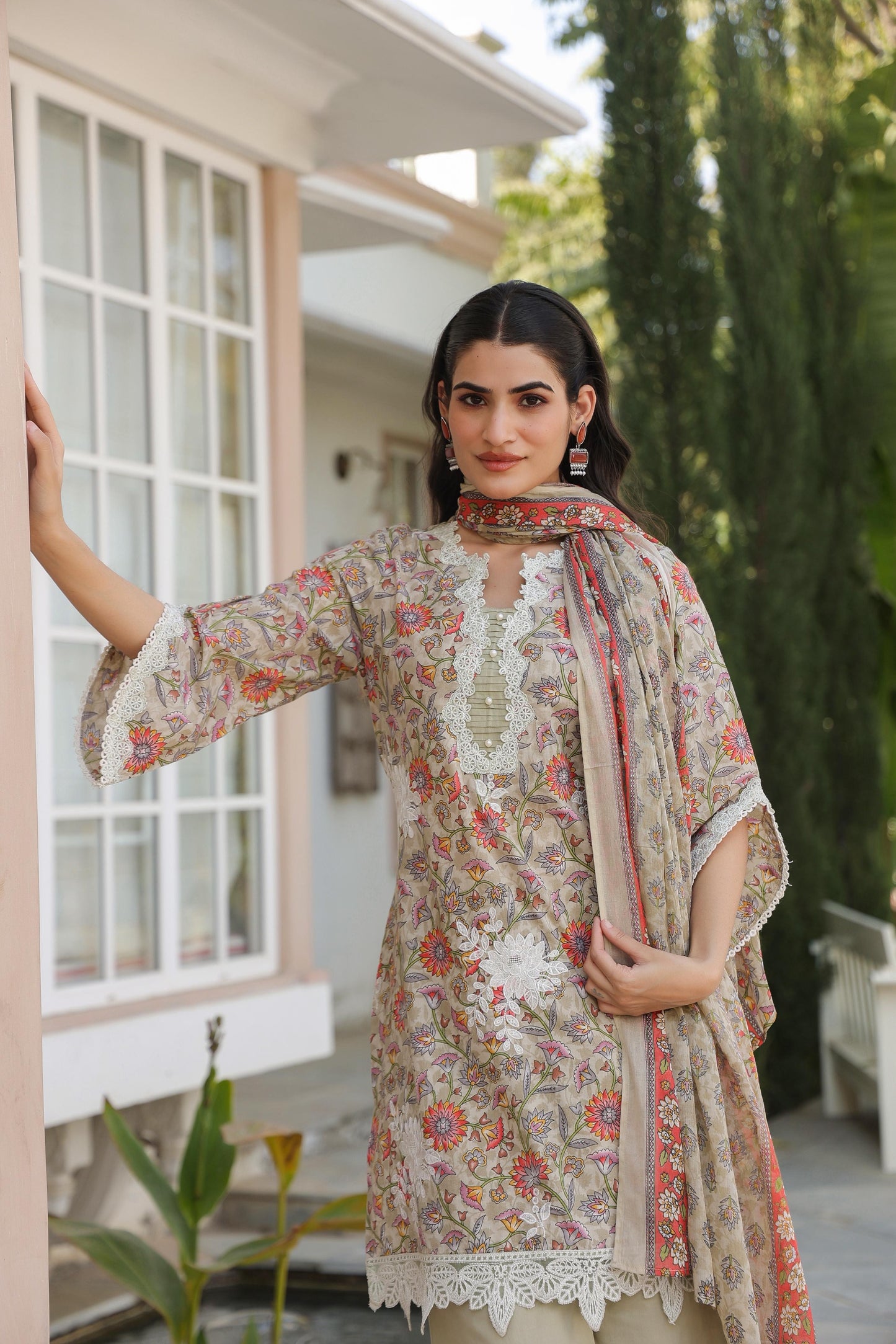 Meher Blush Cotton Kurta Set (Beige Color) (MK328)