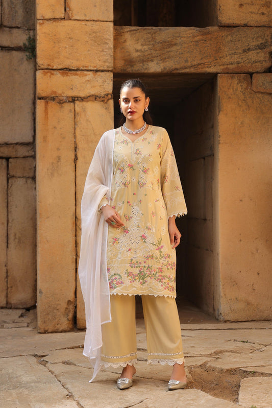 Mogra Mist Cotton Kurta Set (MK322)