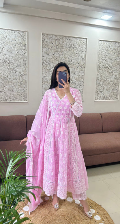 NavRoop Anarkali Suit (Pink Color) (GB387).