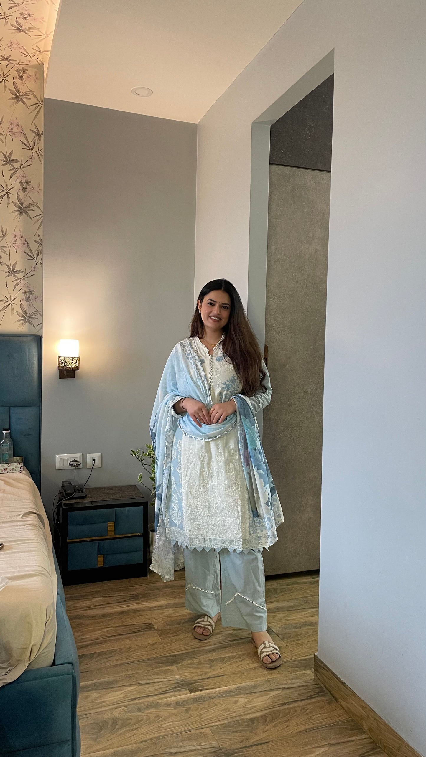 Navya Sky Cotton Kurta Set(GB345)