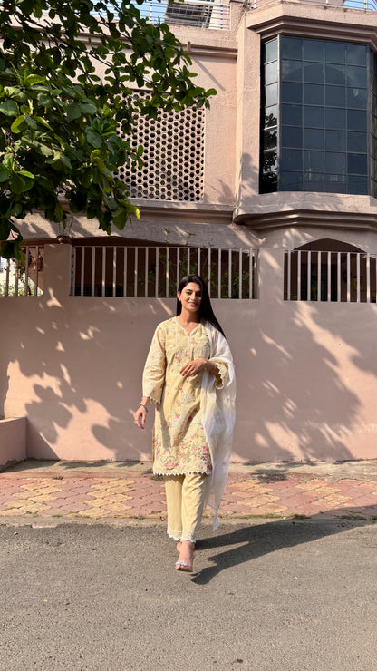 Mogra Mist Cotton Kurta Set (MK322)
