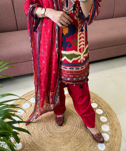 Sahiba Farshi Salwar Suit (Red Color) (MK381).