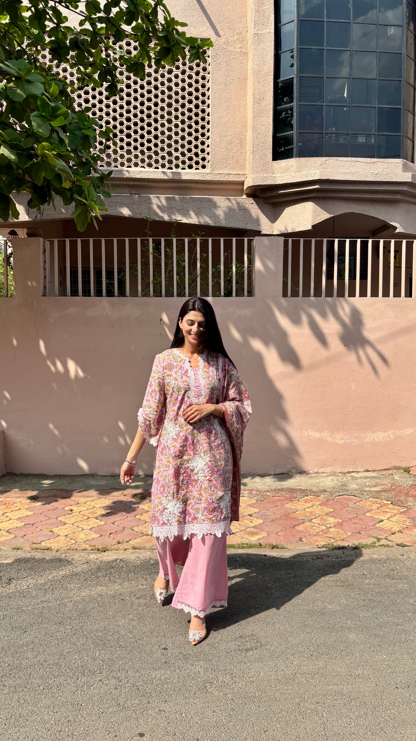Meher Blush Cotton Kurta Set (Pink Color) (MK328)