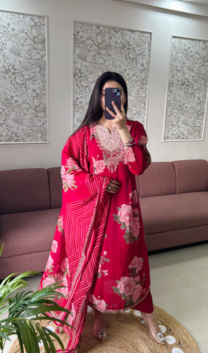 Jasleen Mul Chanderi Kurta Set (MK407).