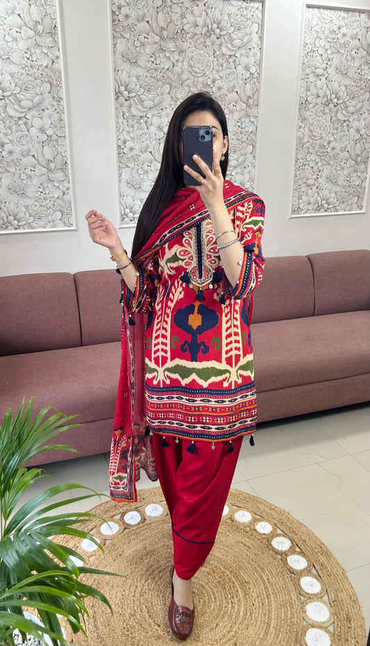 Sahiba Farshi Salwar Suit (Red Color) (MK381).