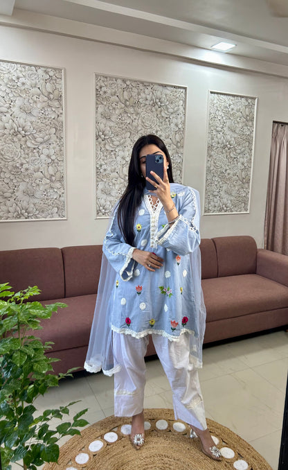 Aurora Blue Kurta Set (QV378).