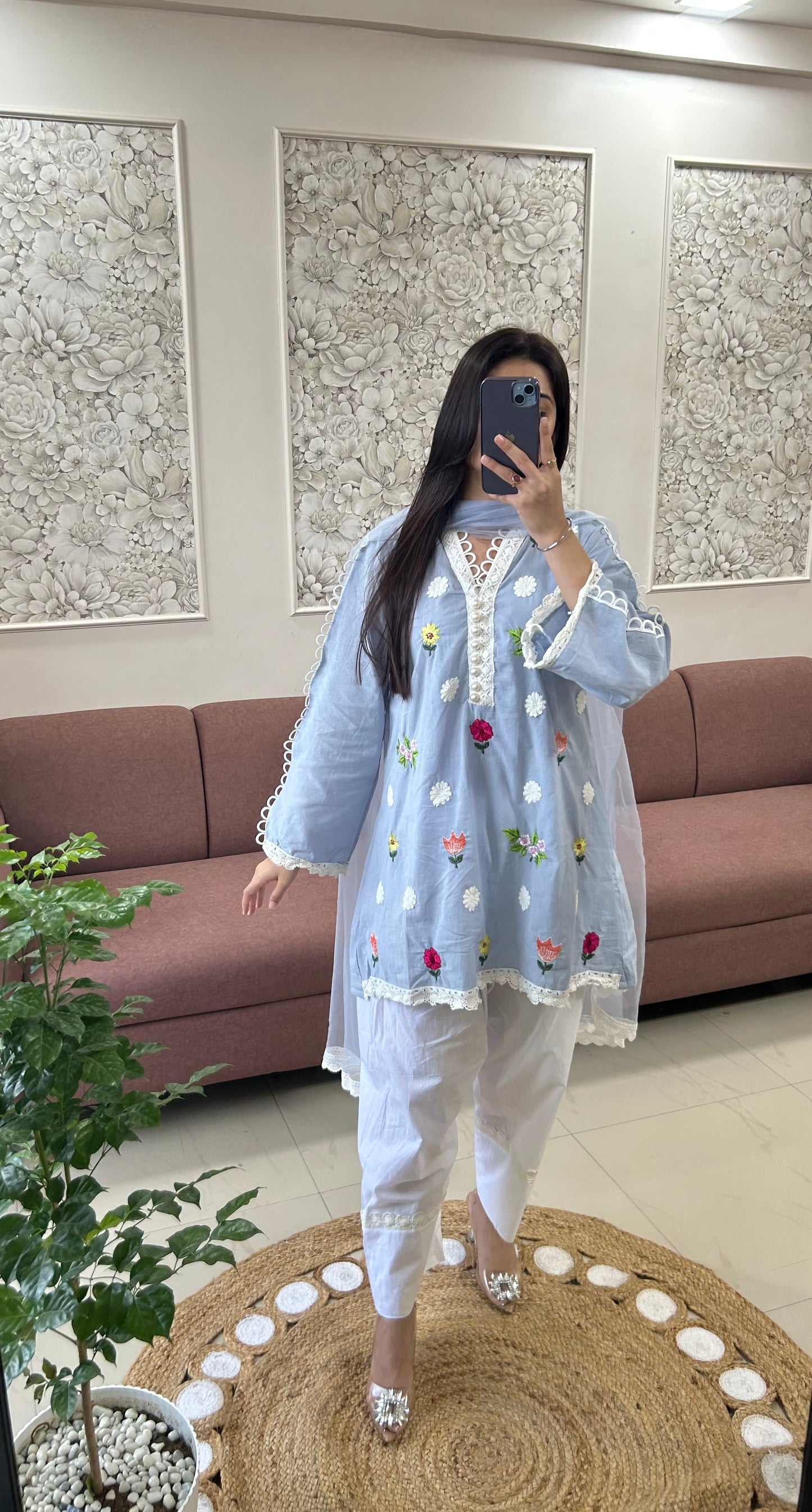 Aurora Blue Kurta Set (QV378).